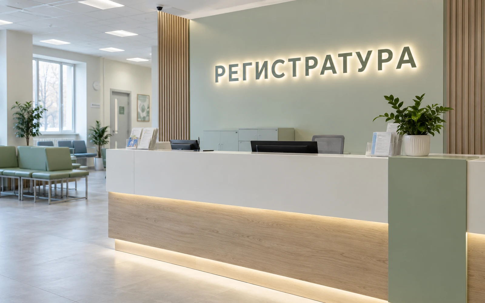 Регистратуры и зоны ожидания